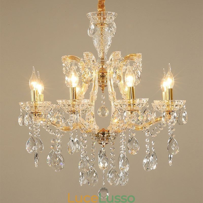 Elegante lampadario di cristallo europeo a sospensione