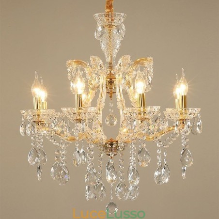Elegante lampadario di cristallo europeo a sospensione Elegante lampadario di cristallo europeo a sospensione