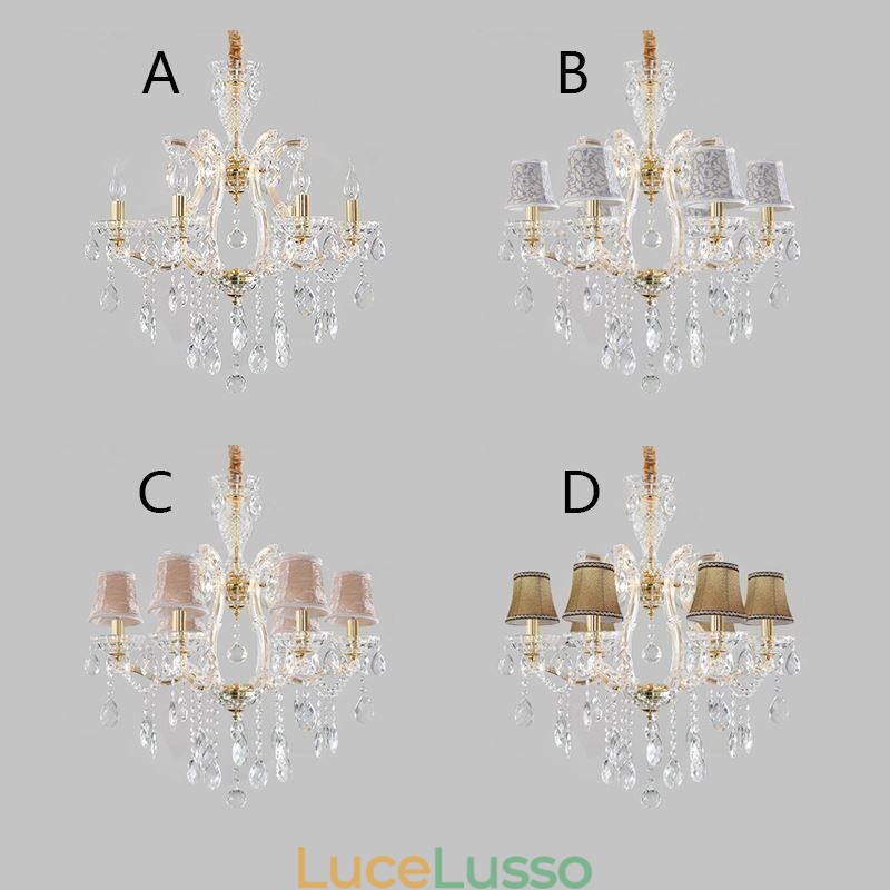 Elegante lampadario di cristallo europeo a sospensione