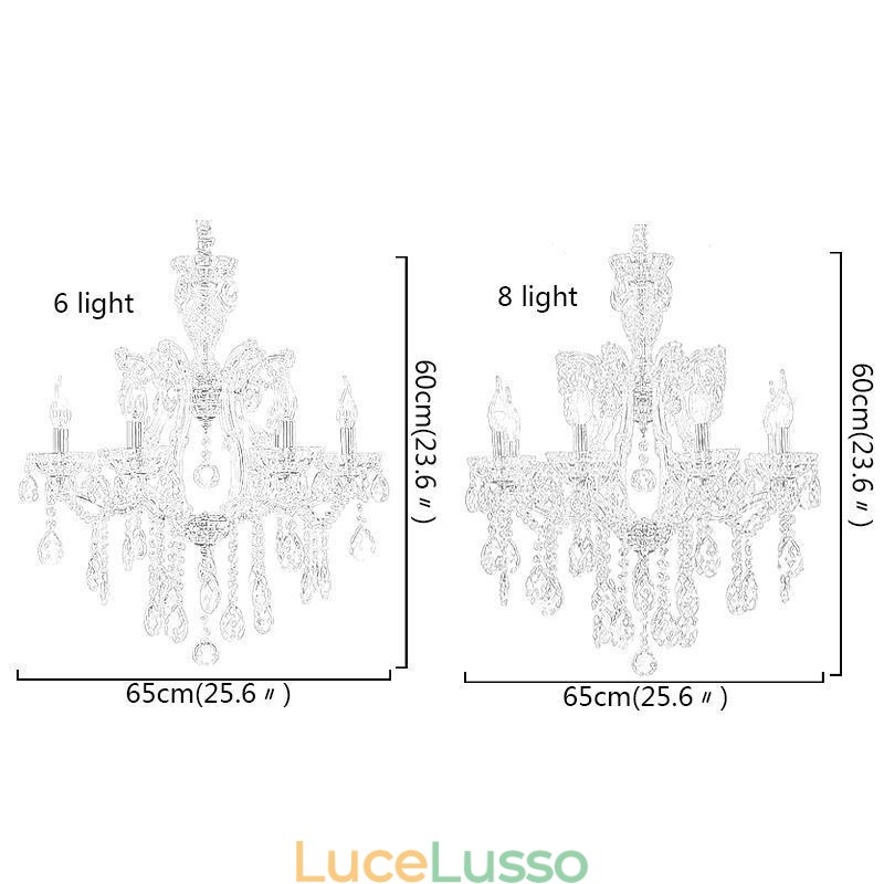 Elegante lampadario di cristallo europeo a sospensione
