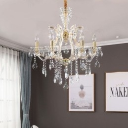 Elegante lampadario di cristallo europeo a sospensione