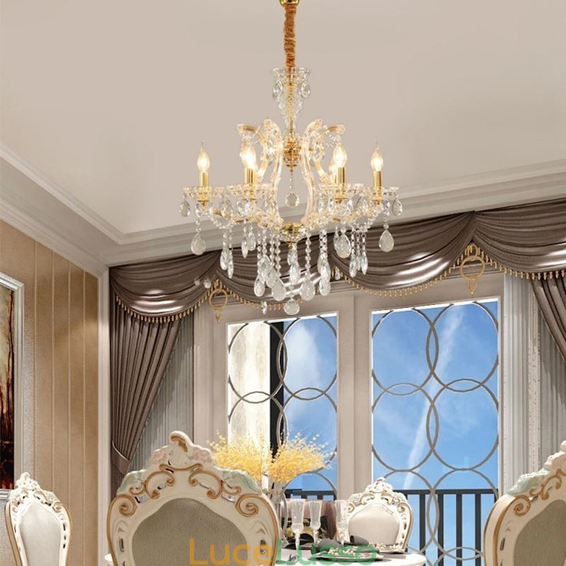 Elegante lampadario di cristallo europeo a sospensione