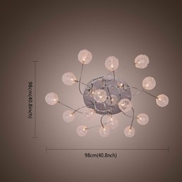 Lampada da soffitto G4 in ferro con paralumi in alluminio