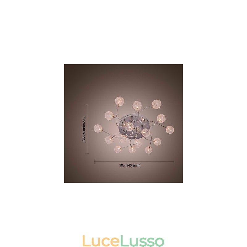 Lampada da soffitto G4 in ferro con paralumi in alluminio