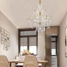 Elegante lampadario di cristallo europeo a sospensione