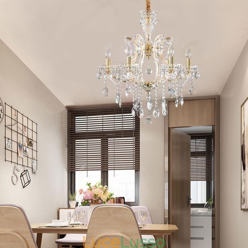 Elegante lampadario di cristallo europeo a sospensione