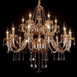 Lampadario di cristallo di lusso Lampada da soffitto europea