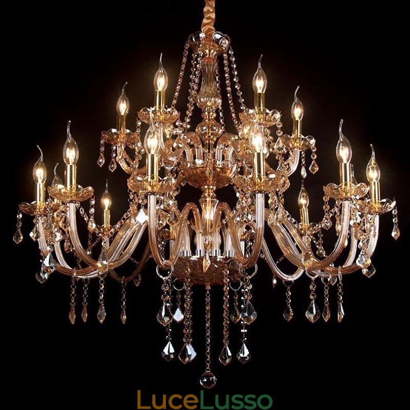 Lampadario di cristallo di lusso Lampada da soffitto europea