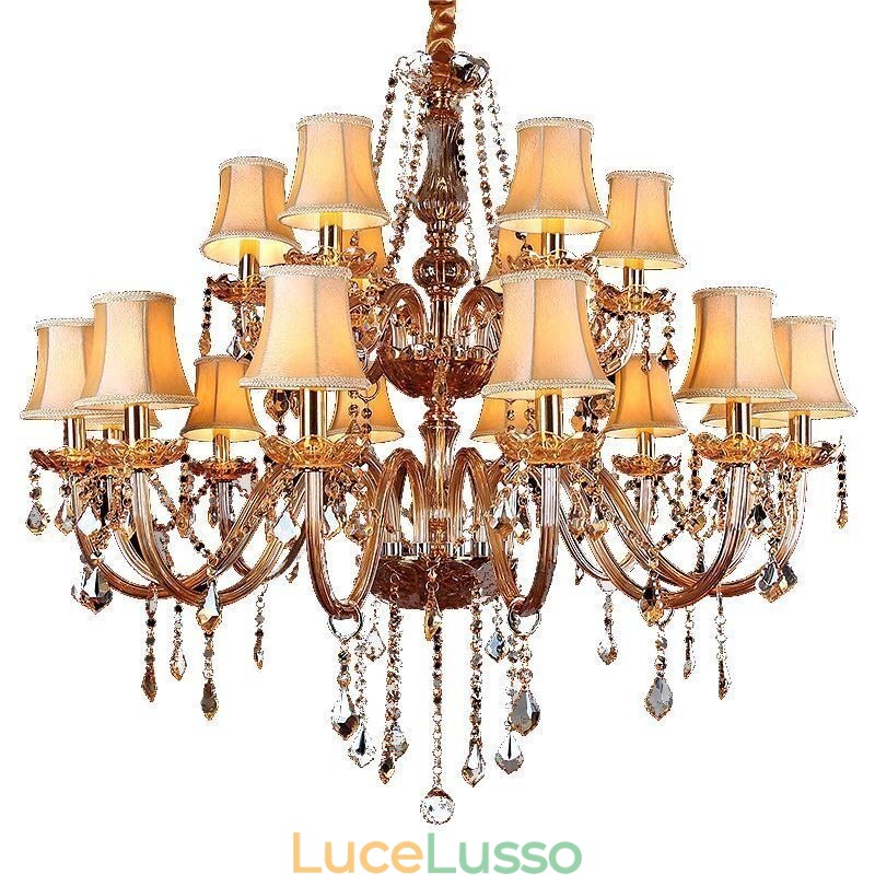 Lampadario di cristallo di lusso Lampada da soffitto europea