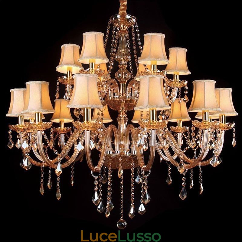 Lampadario di cristallo di lusso Lampada da soffitto europea