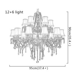 Lampadario di cristallo di lusso Lampada da soffitto europea