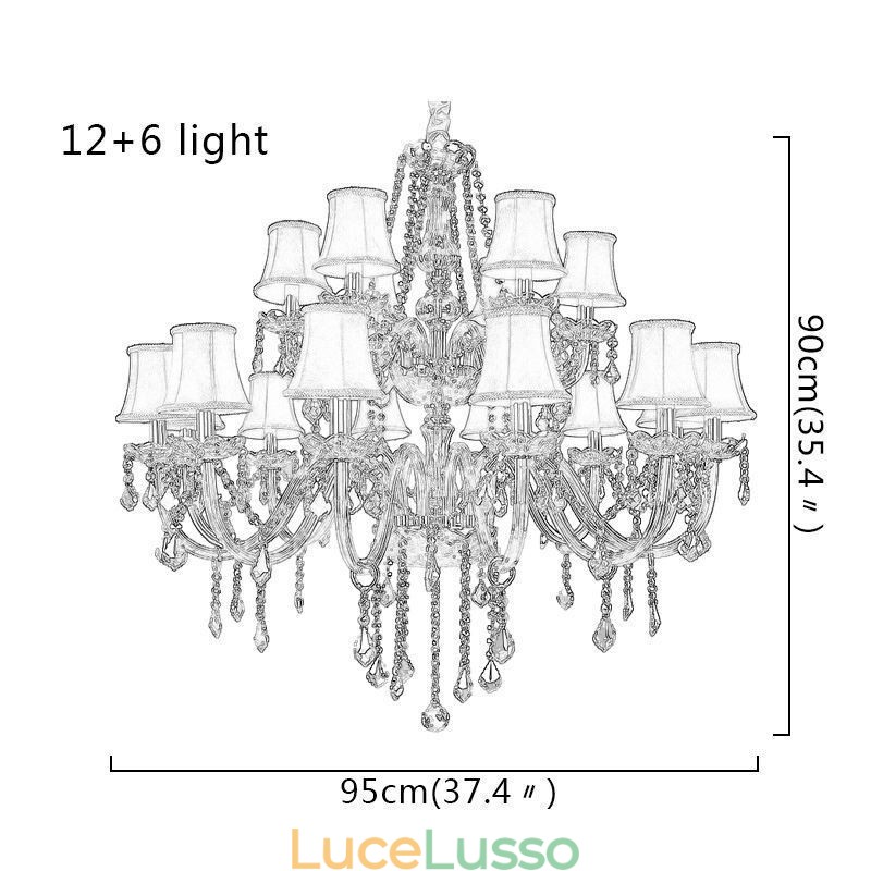 Lampadario di cristallo di lusso Lampada da soffitto europea