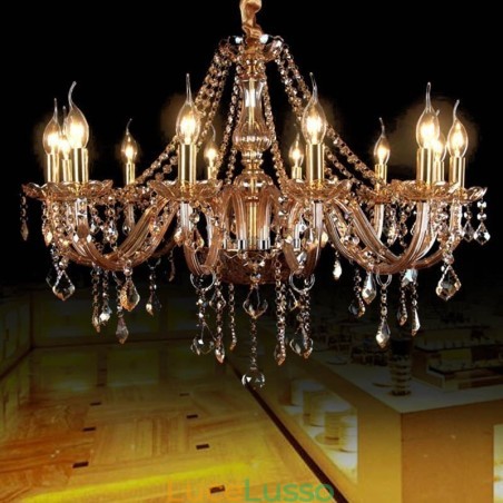 Grande lampadario di cristallo, lampada a sospensione europea di lusso Grande lampadario di cristallo, lampada a sospensione europea di lusso