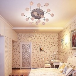 Lampada da soffitto G4 in ferro con paralumi in alluminio