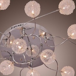 Lampada da soffitto G4 in ferro con paralumi in alluminio