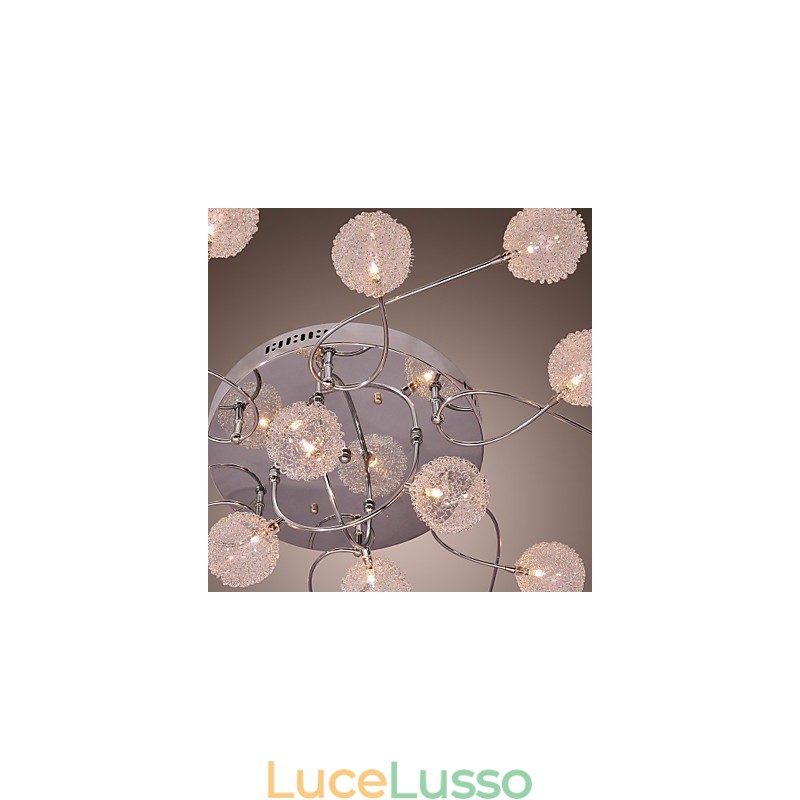 Lampada da soffitto G4 in ferro con paralumi in alluminio