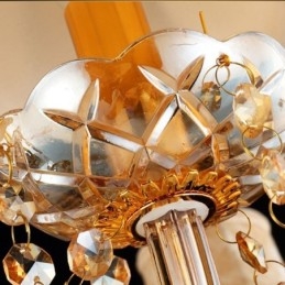 Lampadario di cristallo europeo Elegante lampada a sospensione color ambra