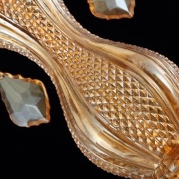 Lampadario di cristallo europeo Elegante lampada a sospensione color ambra