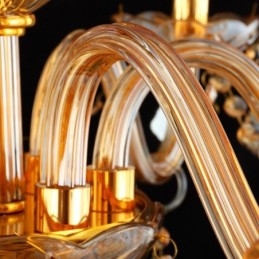 Lampadario di cristallo europeo Elegante lampada a sospensione color ambra