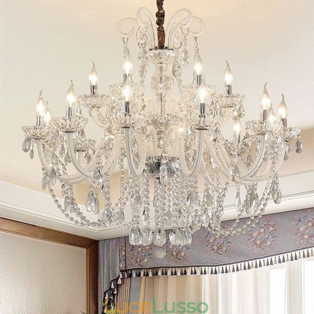 Grande lampadario di cristallo europeo bianco Grande lampadario di cristallo europeo bianco