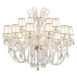 Grande lampadario di cristallo europeo bianco