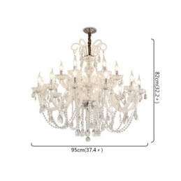 Grande lampadario di cristallo europeo bianco