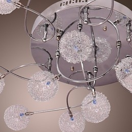 Lampada da soffitto G4 in ferro con paralumi in alluminio