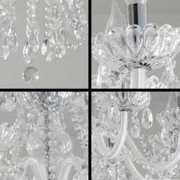 Grande lampadario di cristallo europeo bianco
