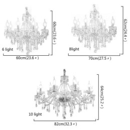 Lampadario moderno in cristallo, luce pendente europea trasparente