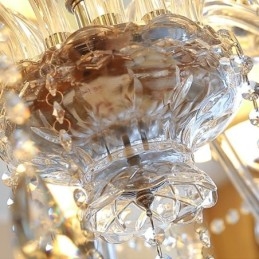 Lampadario moderno in cristallo, luce pendente europea trasparente