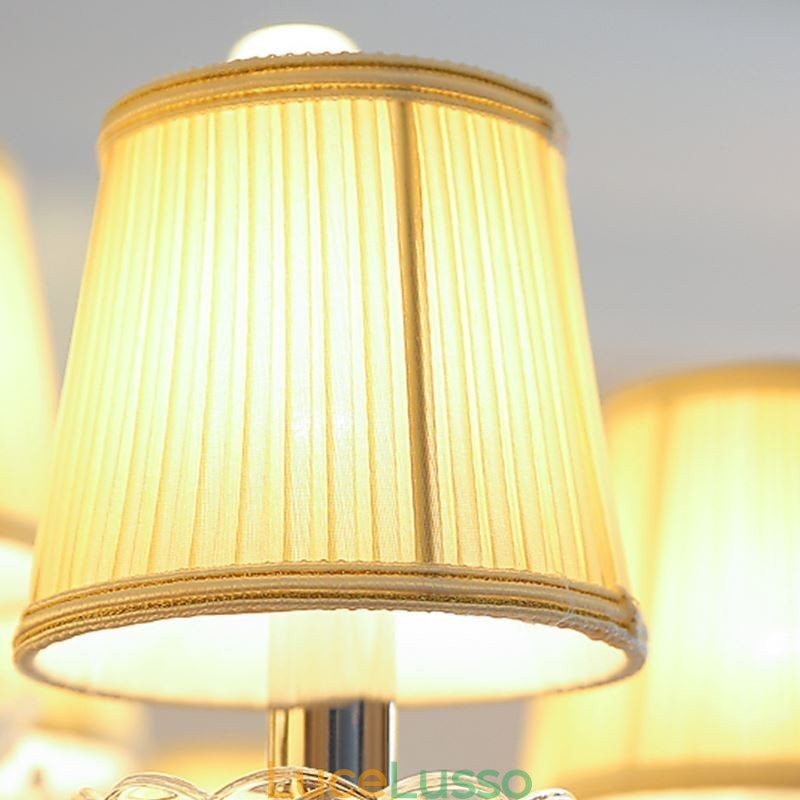 Lampadario moderno in cristallo, luce pendente europea trasparente