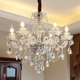 Lampadario di cristallo di lusso, elegante lampadario europeo