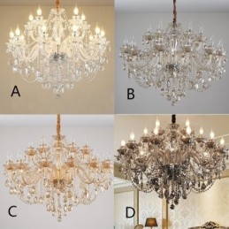 Lampadario di cristallo di lusso, elegante lampadario europeo