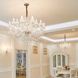 Lampadario di cristallo di lusso, elegante lampadario europeo