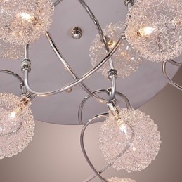 Lampada da soffitto G4 in ferro con paralumi in alluminio