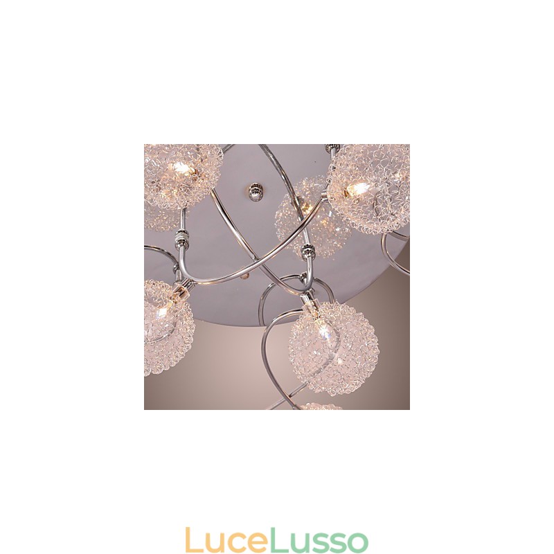 Lampada da soffitto G4 in ferro con paralumi in alluminio