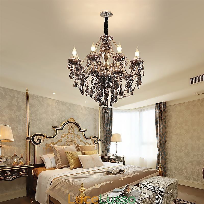 Lampadario di cristallo di lusso, elegante lampadario europeo