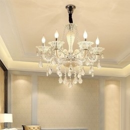 Lampadario di cristallo europeo Elegante luce pendente