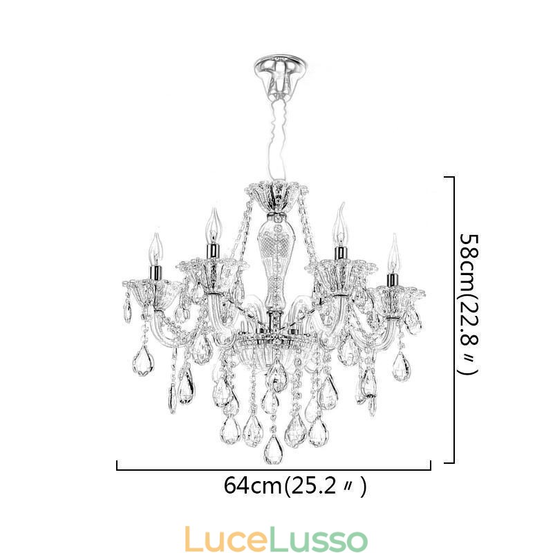 Lampadario di cristallo europeo Elegante luce pendente
