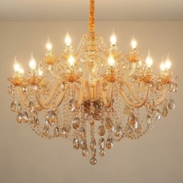Lampadario di cristallo europeo di lusso Cognac Pendant Light