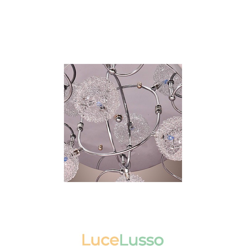 Lampada da soffitto G4 in ferro con paralumi in alluminio