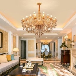 Lampadario di cristallo europeo di lusso Cognac Pendant Light