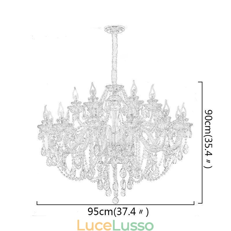 Lampadario di cristallo europeo di lusso Cognac Pendant Light