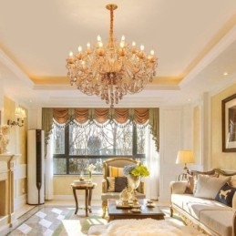 Lampadario di cristallo europeo di lusso Cognac Pendant Light