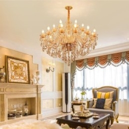 Lampadario di cristallo europeo di lusso Cognac Pendant Light