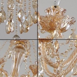Lampadario di cristallo europeo di lusso Cognac Pendant Light