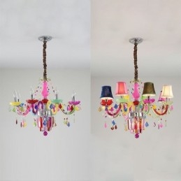 Lampadario di cristallo colorato, lampada a sospensione unica europea