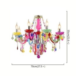Lampadario di cristallo colorato, lampada a sospensione unica europea