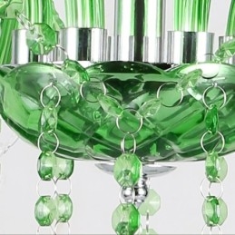 Lampadario di cristallo unico in stile europeo, luce pendente verde erba