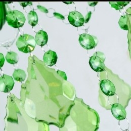 Lampadario di cristallo unico in stile europeo, luce pendente verde erba